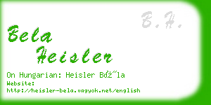 bela heisler business card